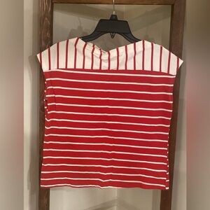 Red and White Striped Women's Top